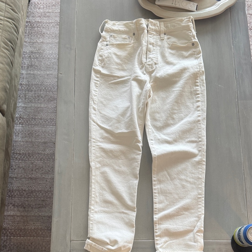 Madewell Cream Denim Pants